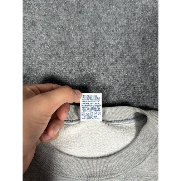 Vintage Russell Washington Huskies Sweatshirt Mens Medium Gray Crewneck Y2K 00s - Picture 6 of 13